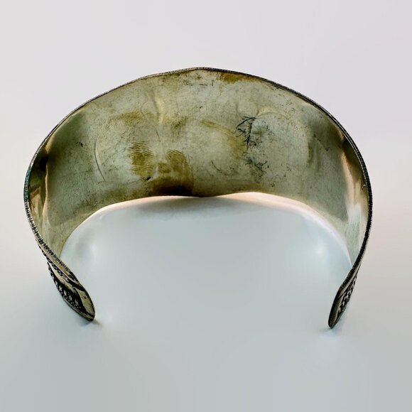 Lapis Bracelet, Kuchi Jewelry, Middle Eastern, Silver Cuff,  Vintage, Boho - Picture 5 of 5